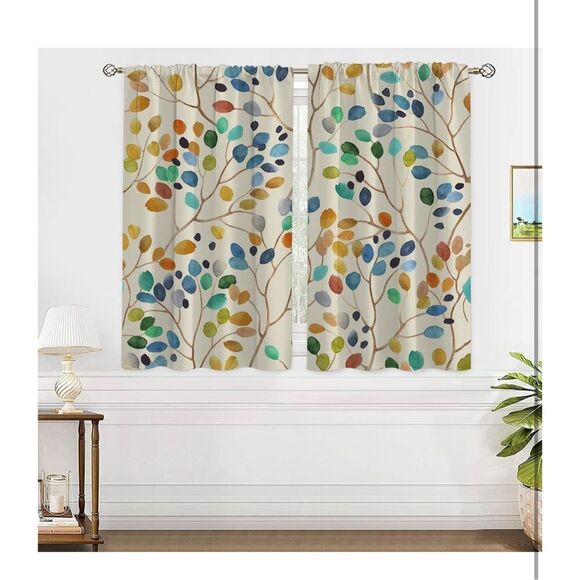 2 Panels Sheer Kitchen Curtains Voile Tier Curtains 24” Length - Picture 4 of 7